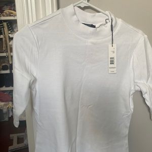Tahari white shirt quarter sleeve Small